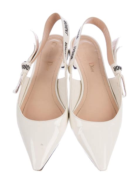 dior flats white|Dior consignment flats.